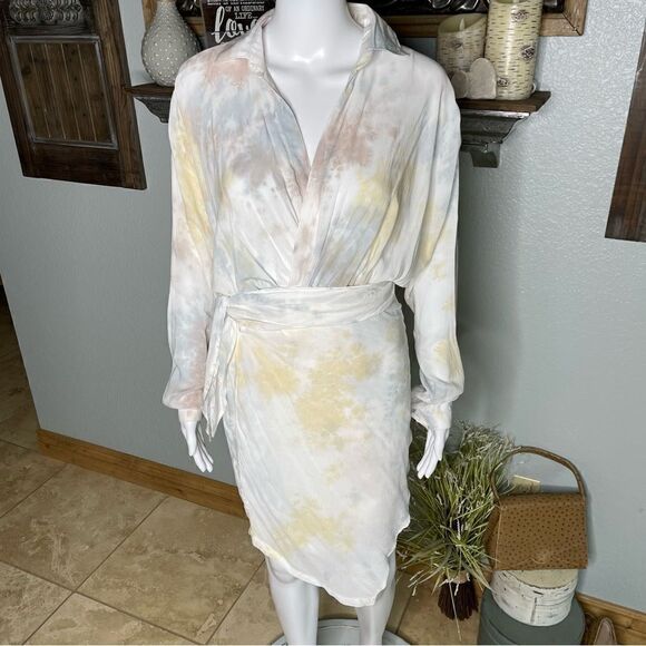 Young Fabulous & Broke Raine Tie Dye Wrap Dress Women Size S - Picture 13 of 14